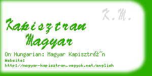 kapisztran magyar business card